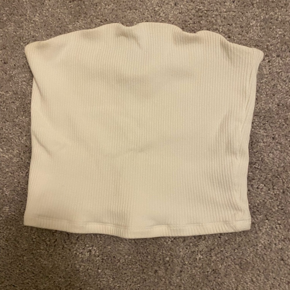 garage white bandeau crop top, size medium